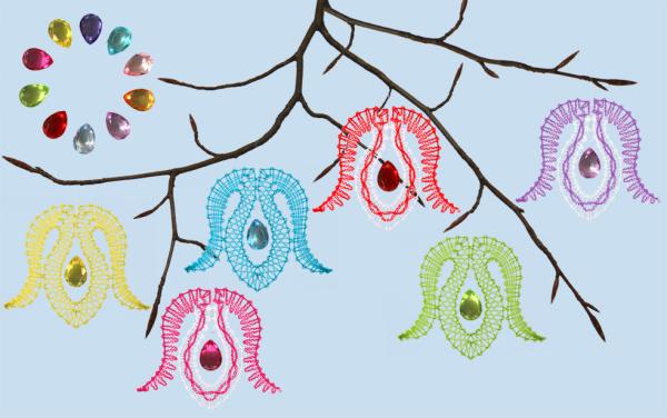 232 Bastelset Regenbogenglöckchen mit 10 bunten Acryltropfen